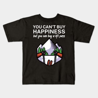 You cant buy happiness but you can buy a lift pass Kids T-Shirt